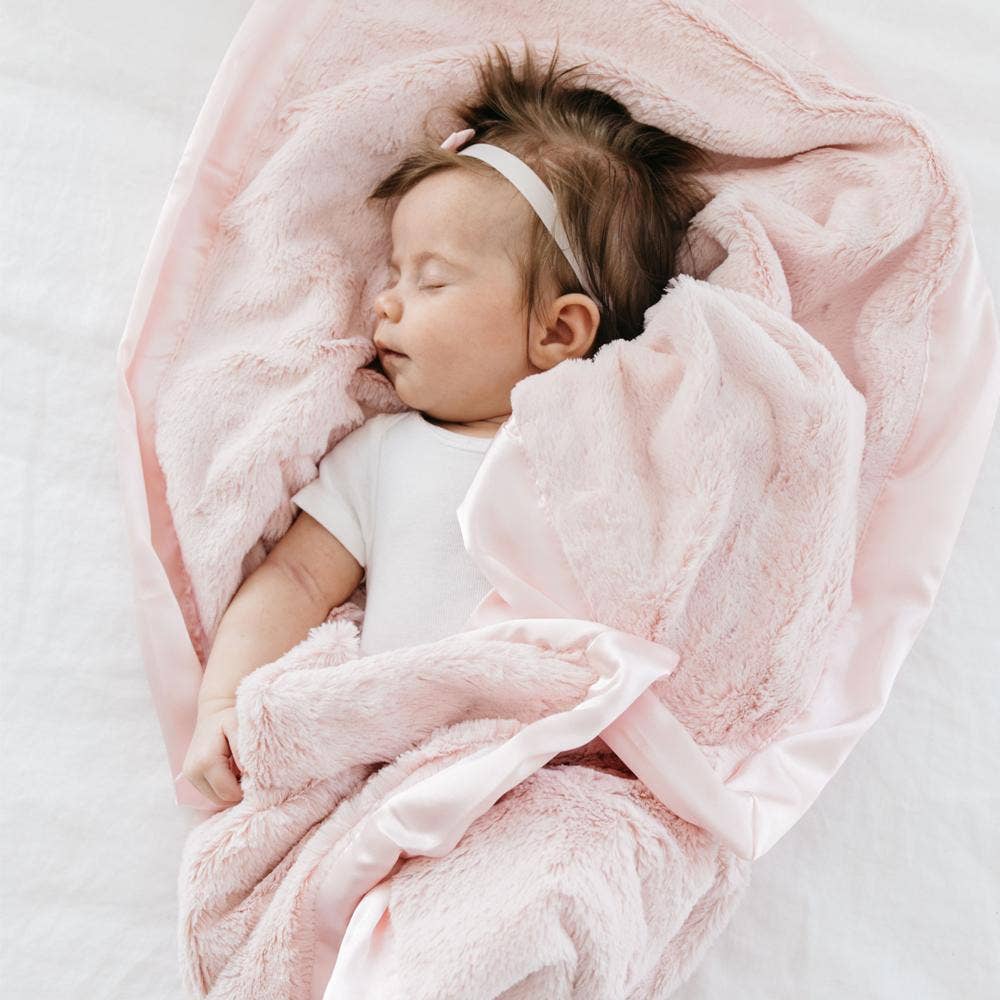 Satin Border Receiving Blanket - Baby Dill