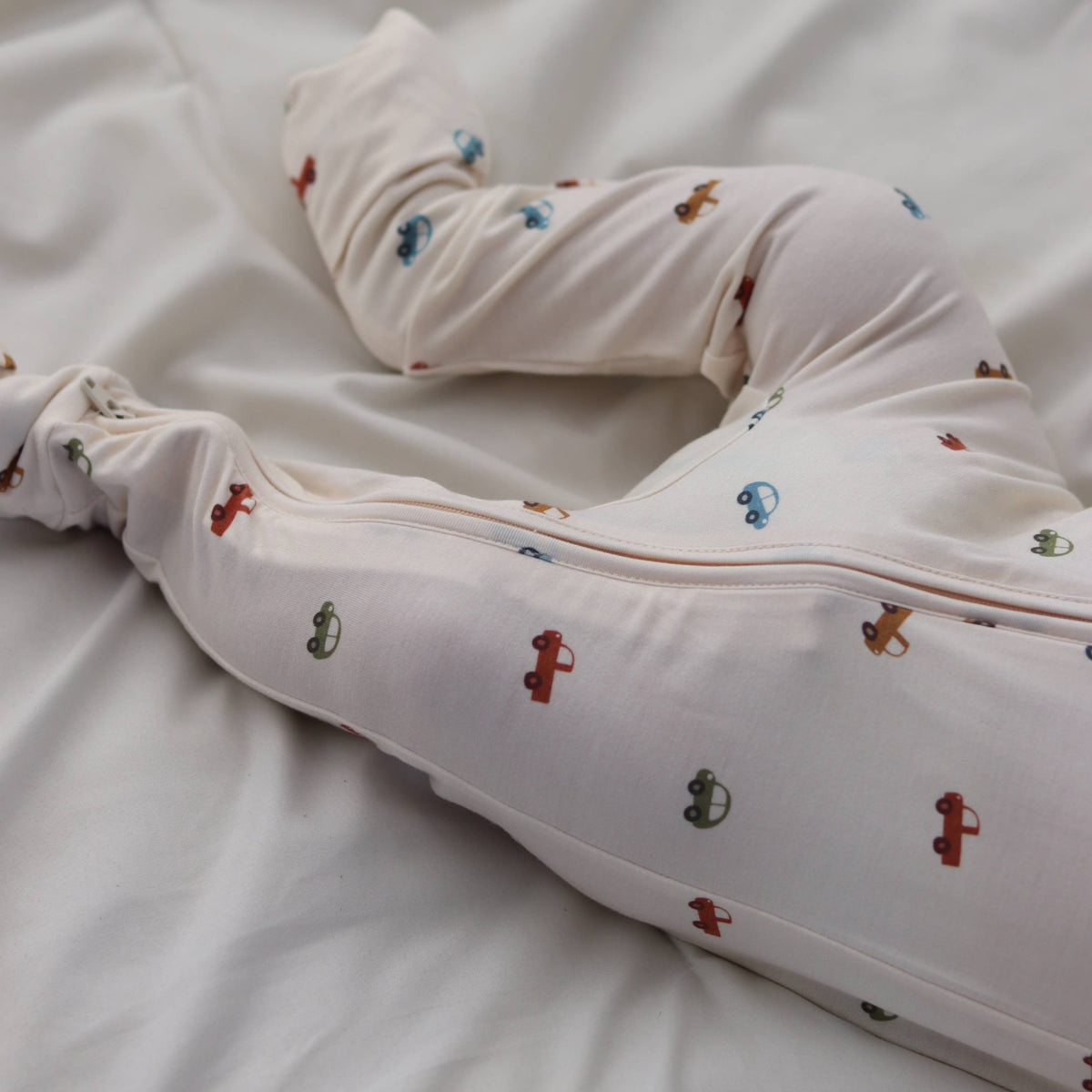 Honeycomb Goods - Cars + Trucks Zip Pajamas - Baby Dill
