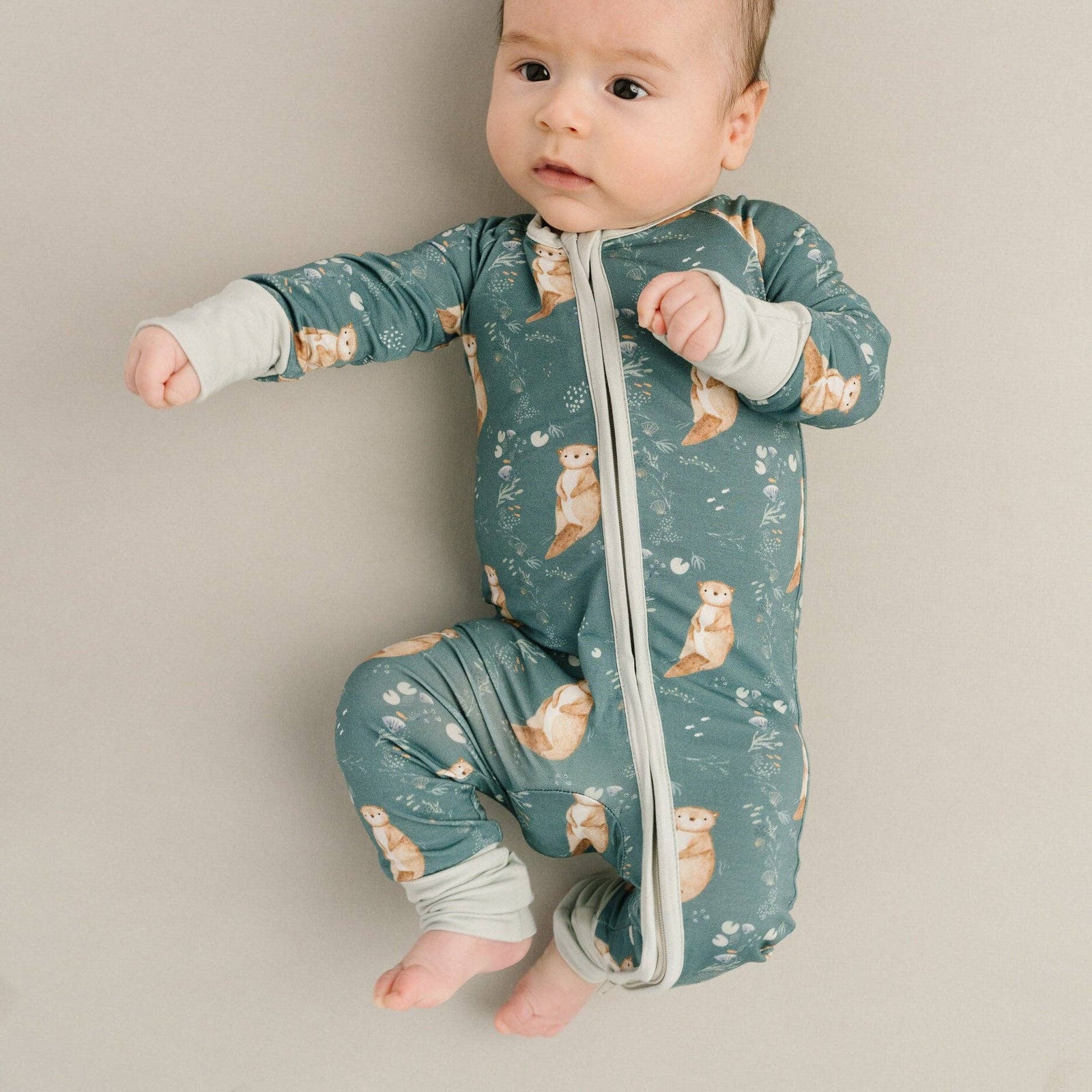 Little One Shop - Otter Pals Bamboo Sleeper - Baby Dill
