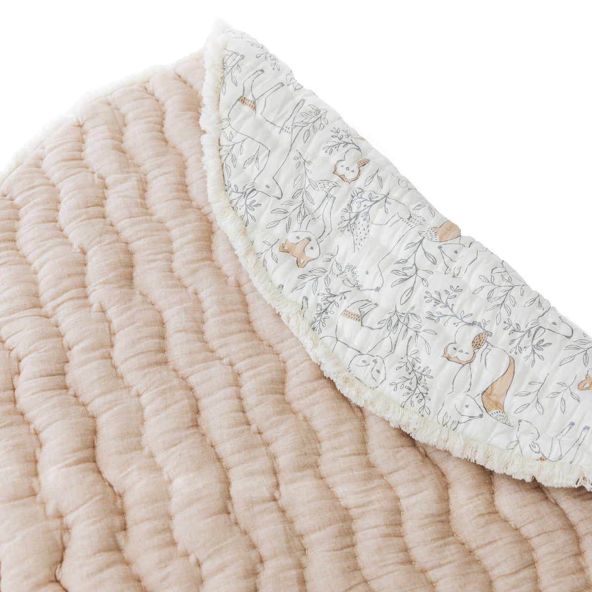 Ezra Quilted Woodland Playmat - Baby Dill