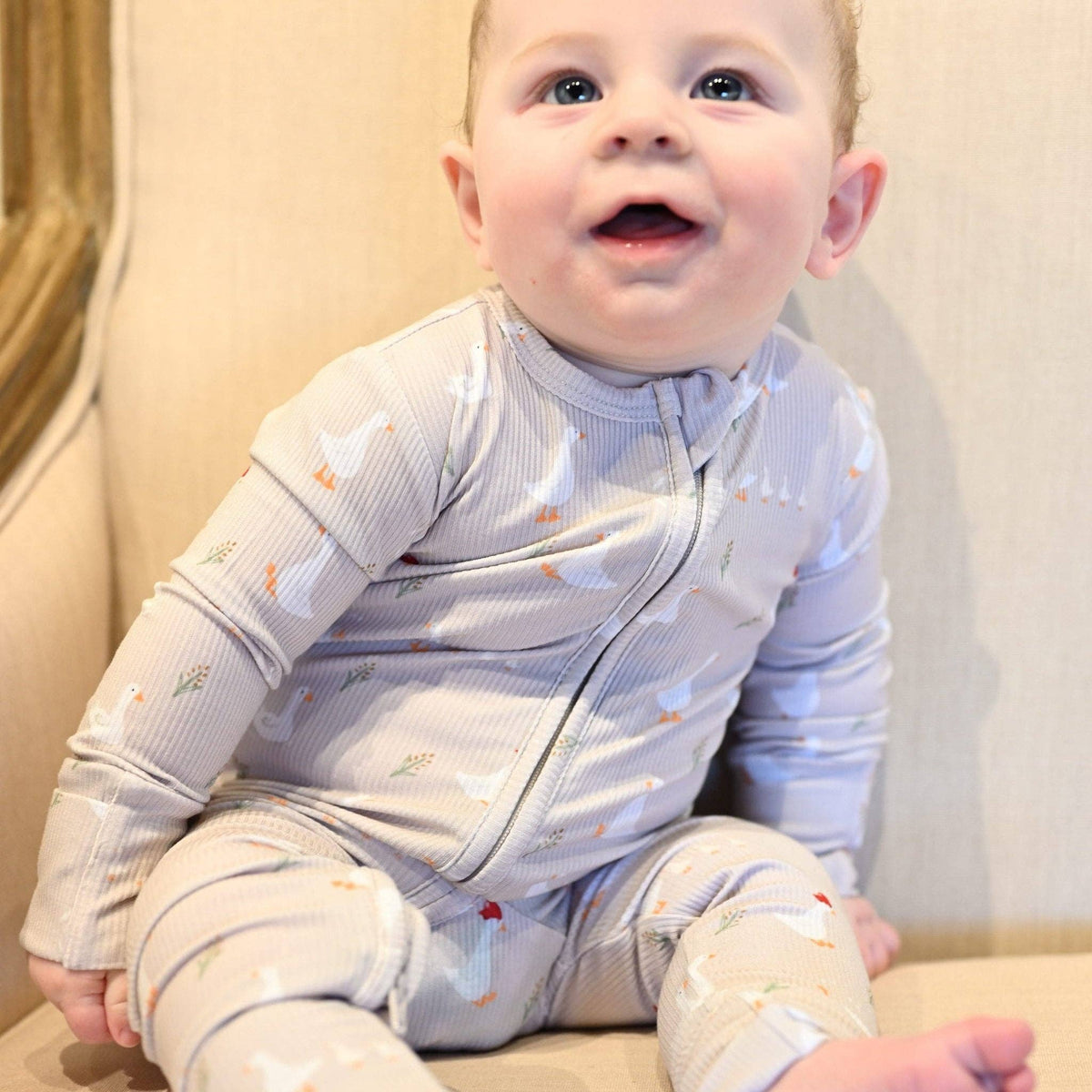 Double Zip Bamboo Silly Goose Romper Sleeper