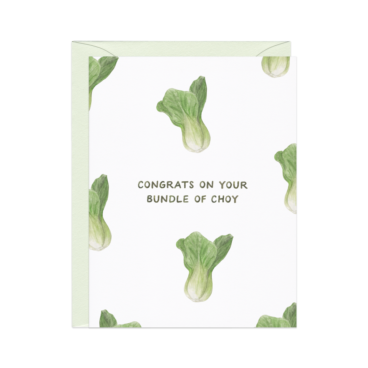 Amy Zhang - Bundle of Choy — Asian Food Pun Baby Card - Baby Dill
