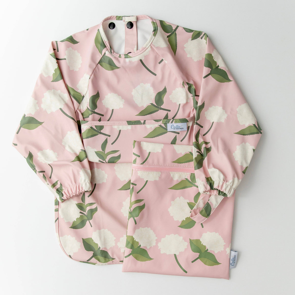 Long Sleeve Bib - Hydrangeas