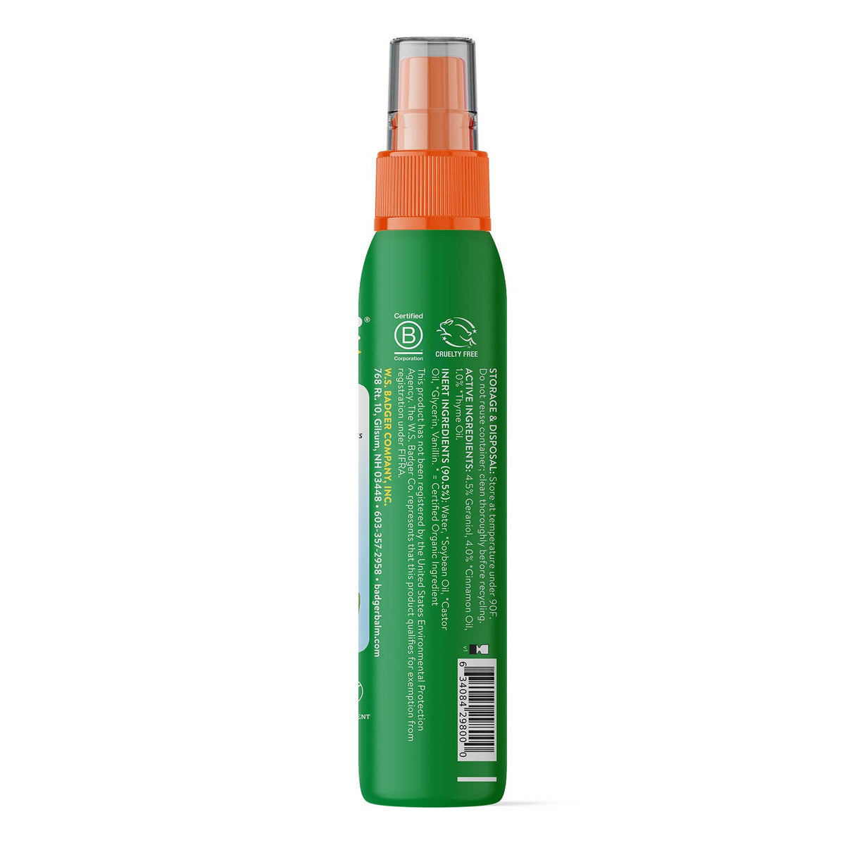 Badger Tick Spray, All Natural Tick Repellent, Deet-Free - Baby Dill