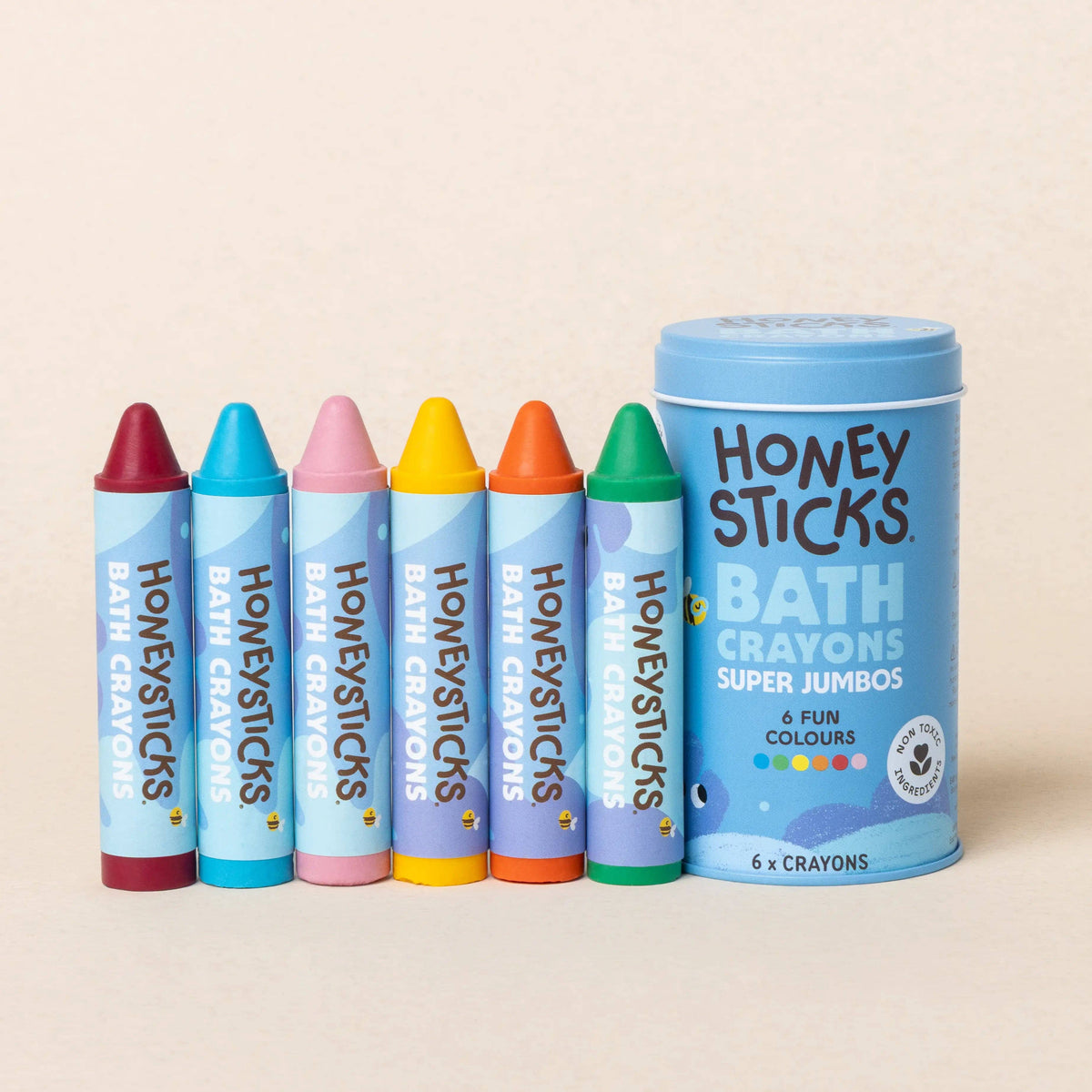 Beeswax Bath Crayons Super Jumbos -6pk