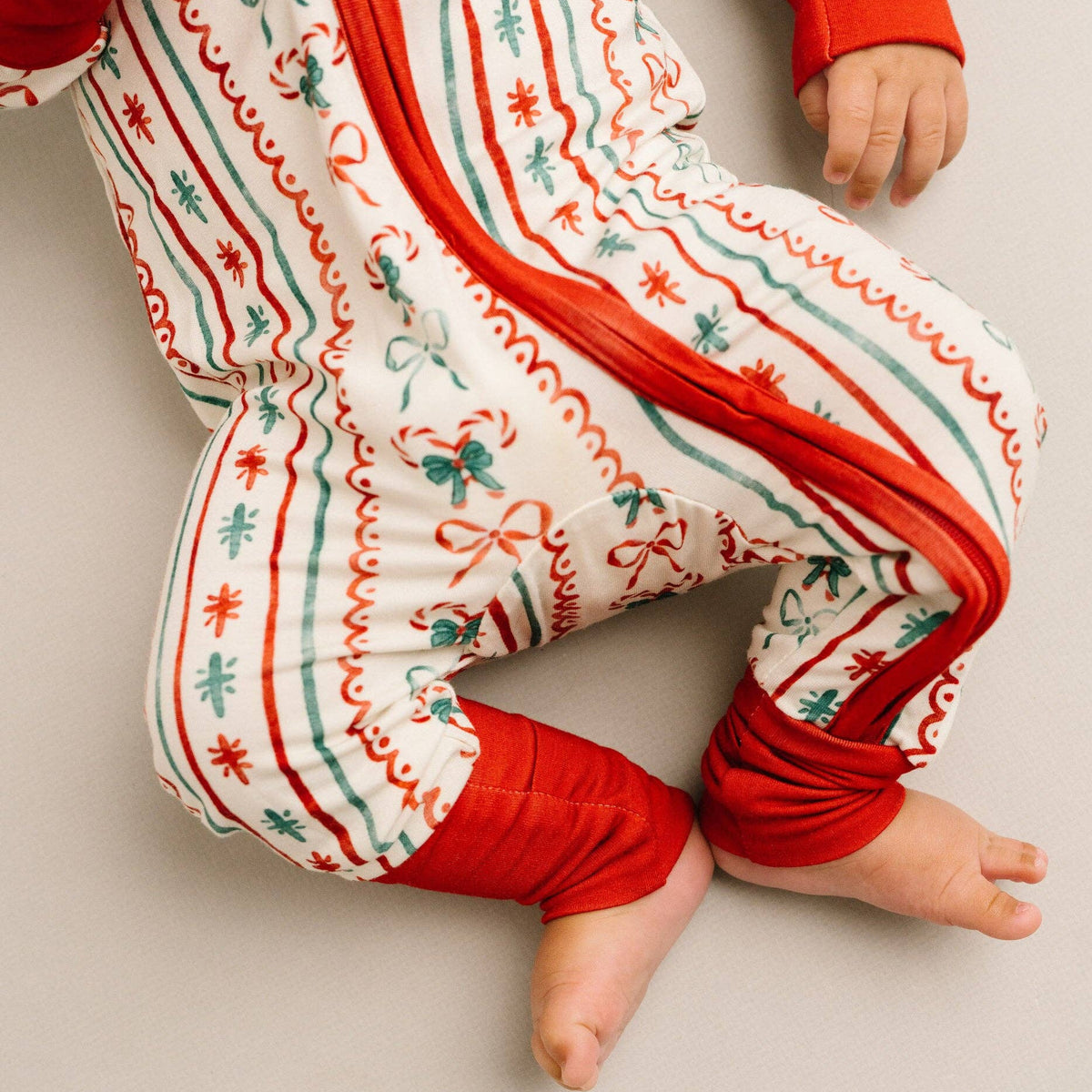 Christmas Dainty Bow Double Zip Bamboo Sleeper