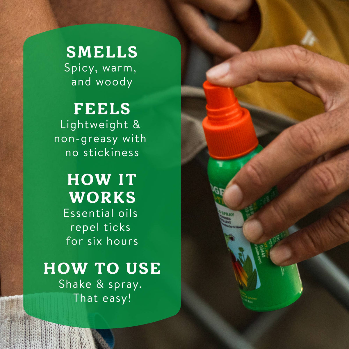 Badger Tick Spray, All Natural Tick Repellent, Deet-Free - Baby Dill