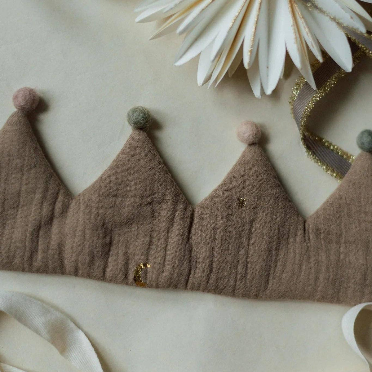 Child Birthday Crown -Taupe