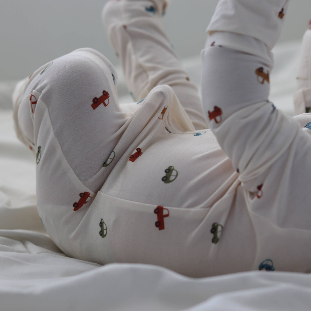 Honeycomb Goods - Cars + Trucks Zip Pajamas - Baby Dill
