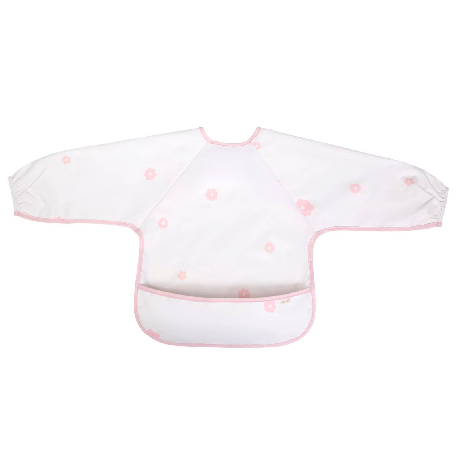 Smock Bib for Baby & Toddler Long Sleeve (Pink Flowers) - Baby Dill
