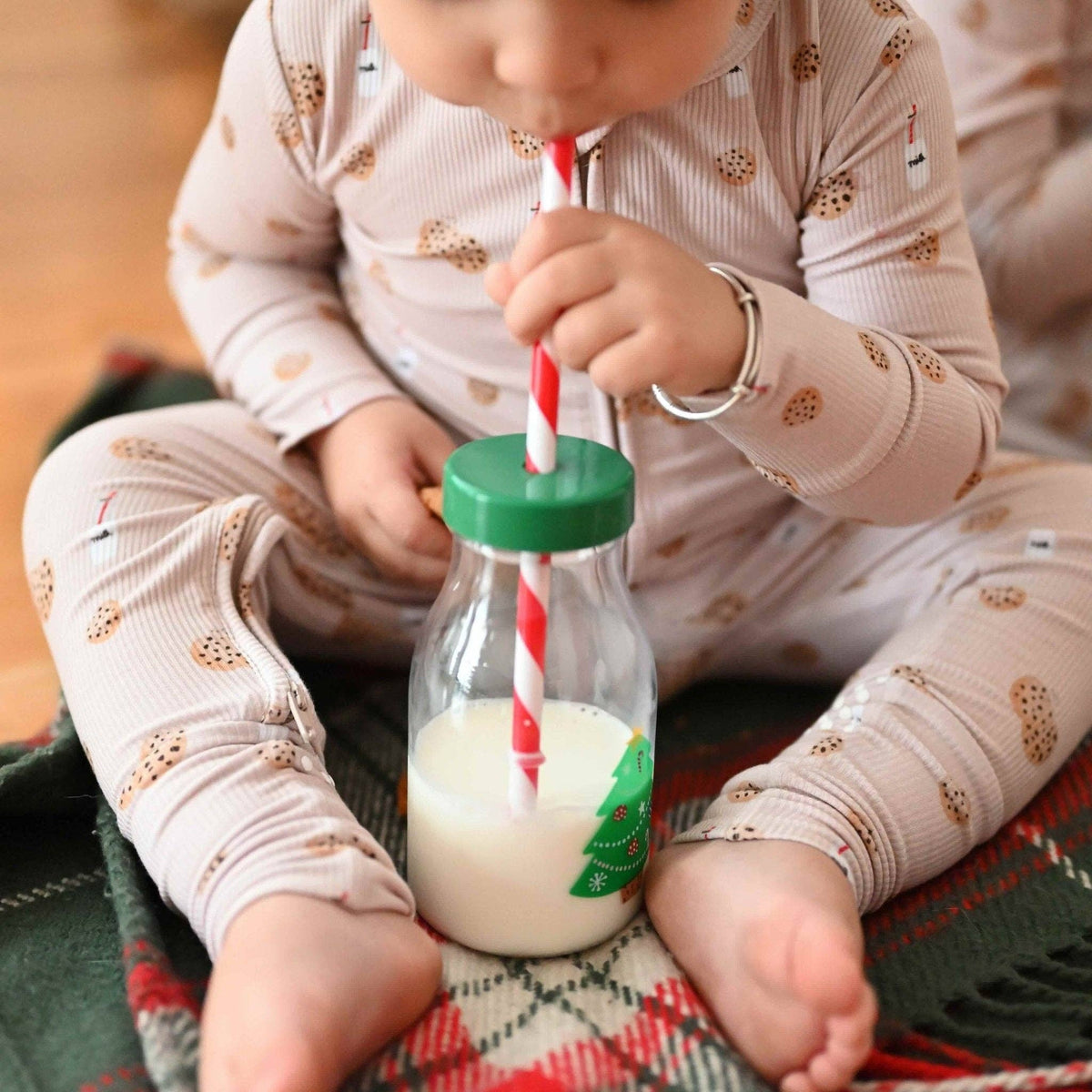 Double Zip Bamboo Milk and Cookies Romper sleeper