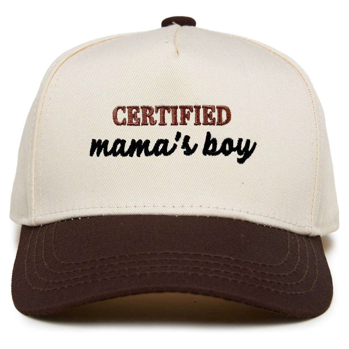 Certified Mamas Boy Toddler Hat -Brown/Beige