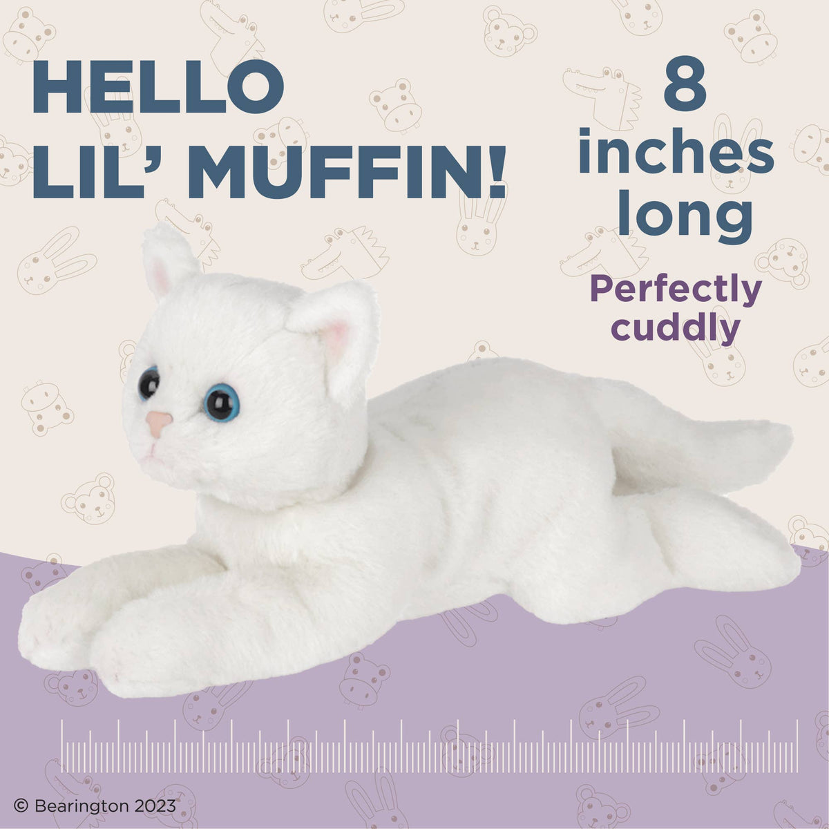 Lil&#39; Muffin the White Kitty Cat Plushie - Baby Dill