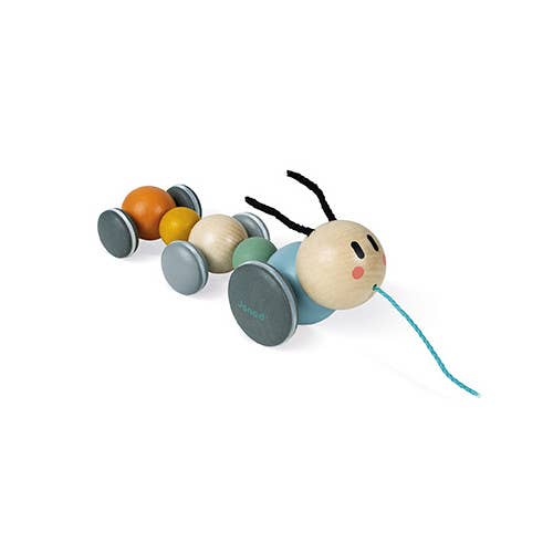 Wood Pull Along Caterpillar Toy