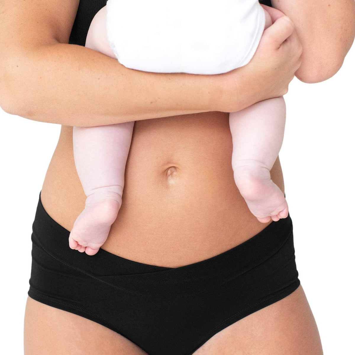 Bamboo Maternity &amp; Postpartum Panties - 2 Pack black &amp; beige