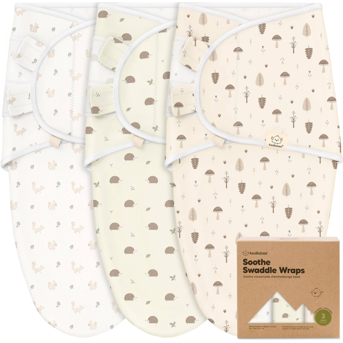 3pk Soothe Baby Swaddles 0-3 Months Sleep Sack for Newborns