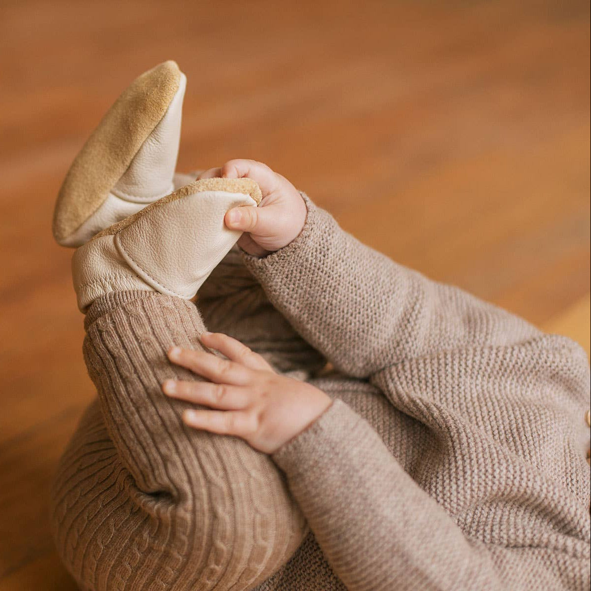 Sun & Lace - Gender Neutral Baby Moccs in Cream | Slip-On Baby Shoes - Baby Dill
