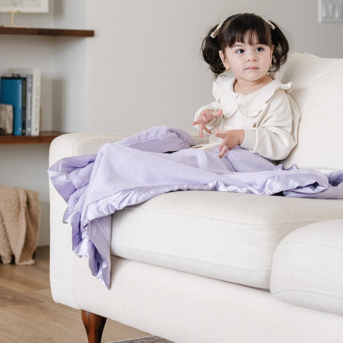Satin Border Receiving Blanket - Baby Dill