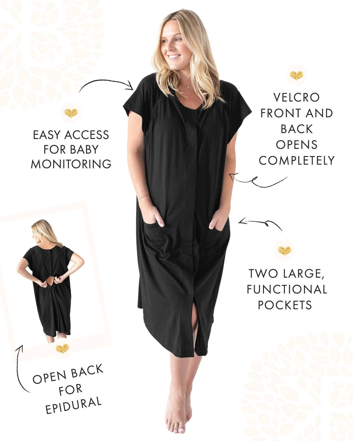 3 In 1 Universal Labor, Delivery &amp; Nursing Gown