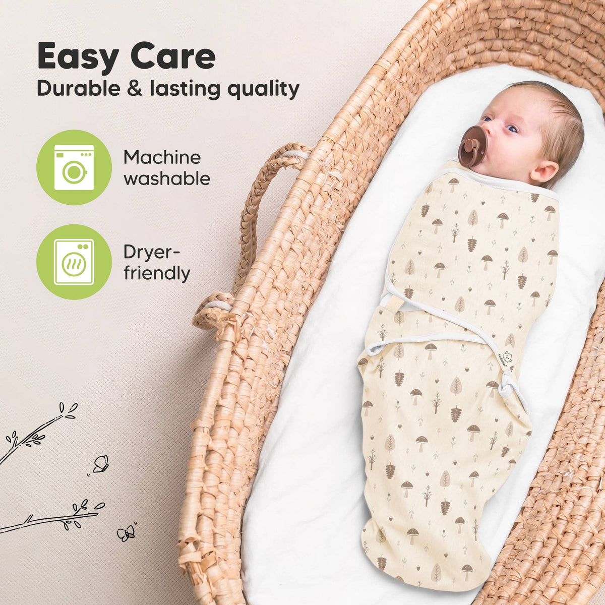 3pk Soothe Baby Swaddles 0-3 Months Sleep Sack for Newborns