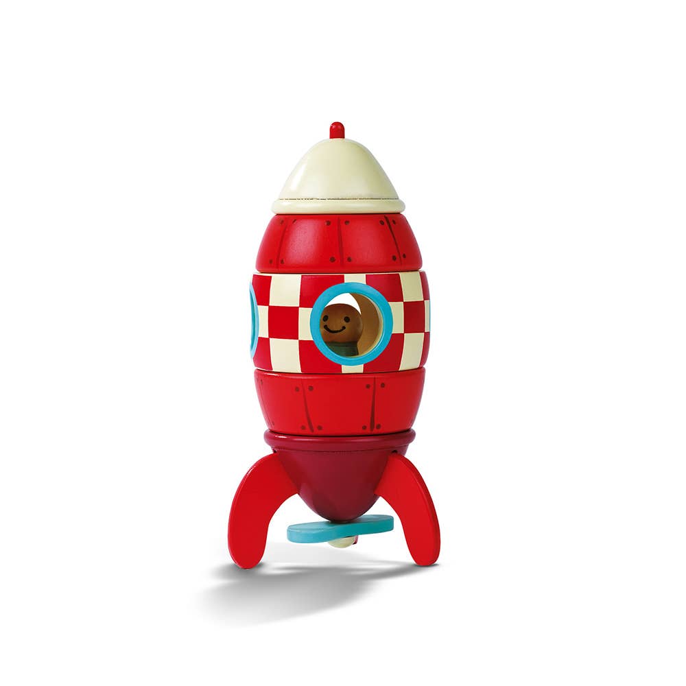 Wooden Small Magnetic Rocket Toy