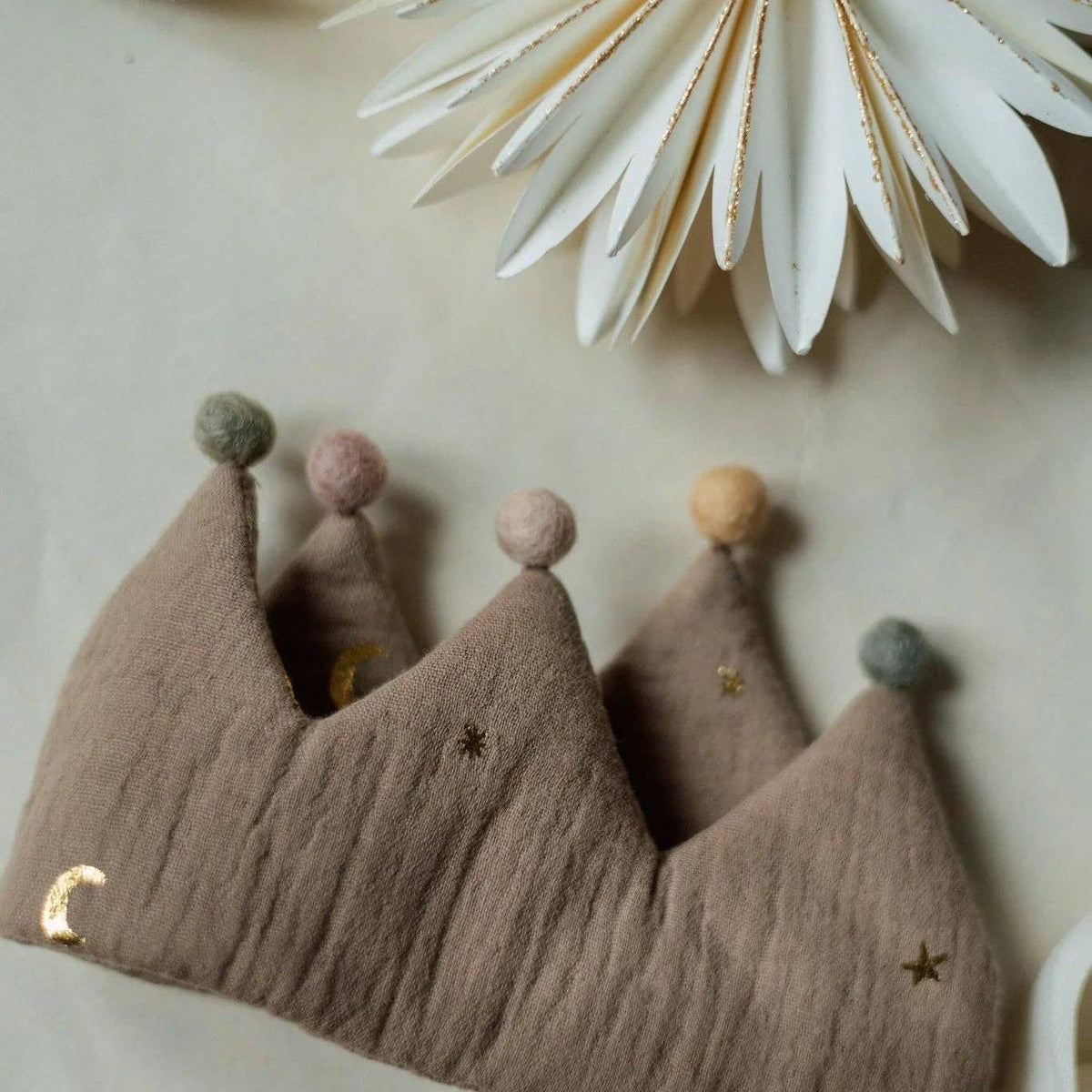 Child Birthday Crown -Taupe