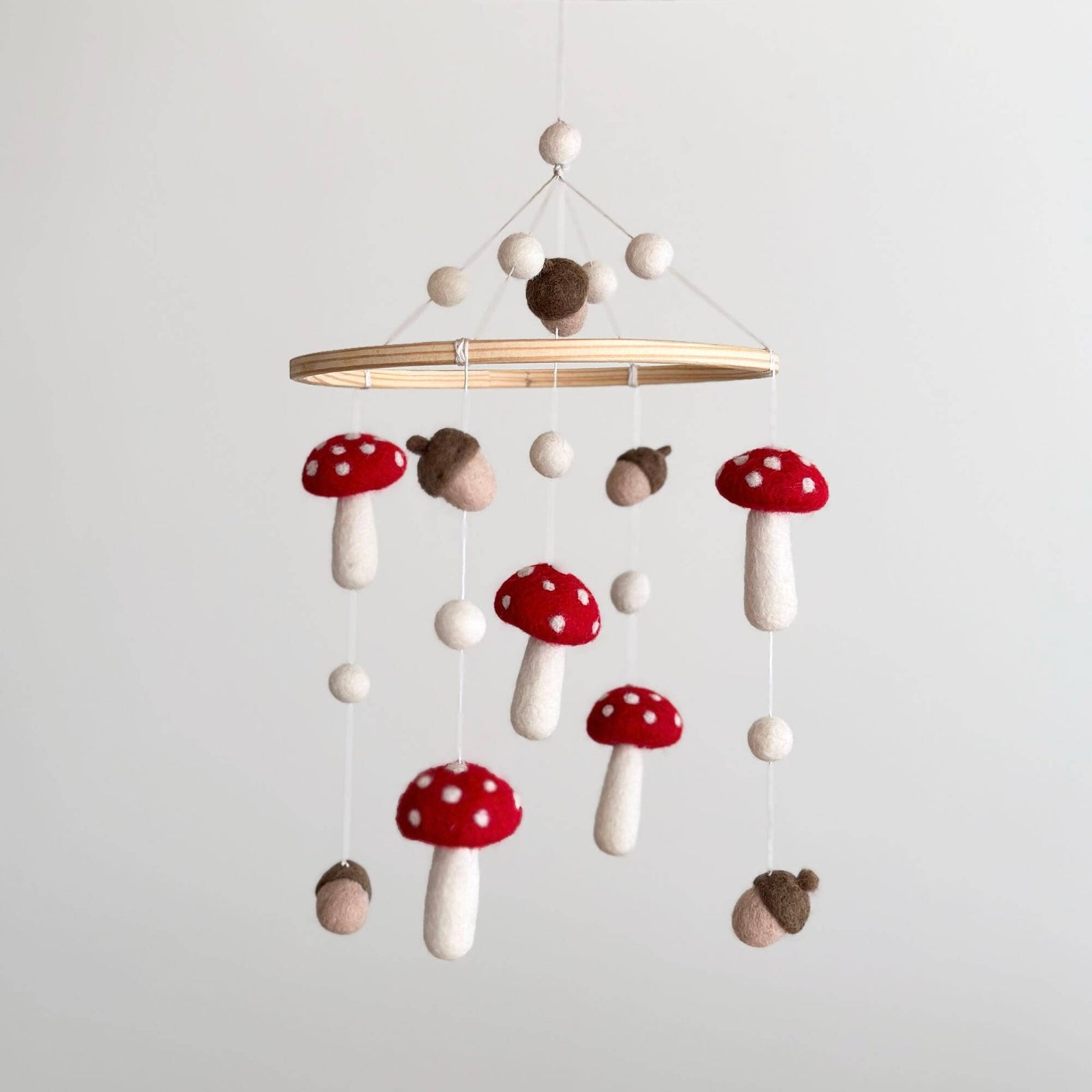 Mushrooms & Acorns Baby Crib Mobile - Baby Dill