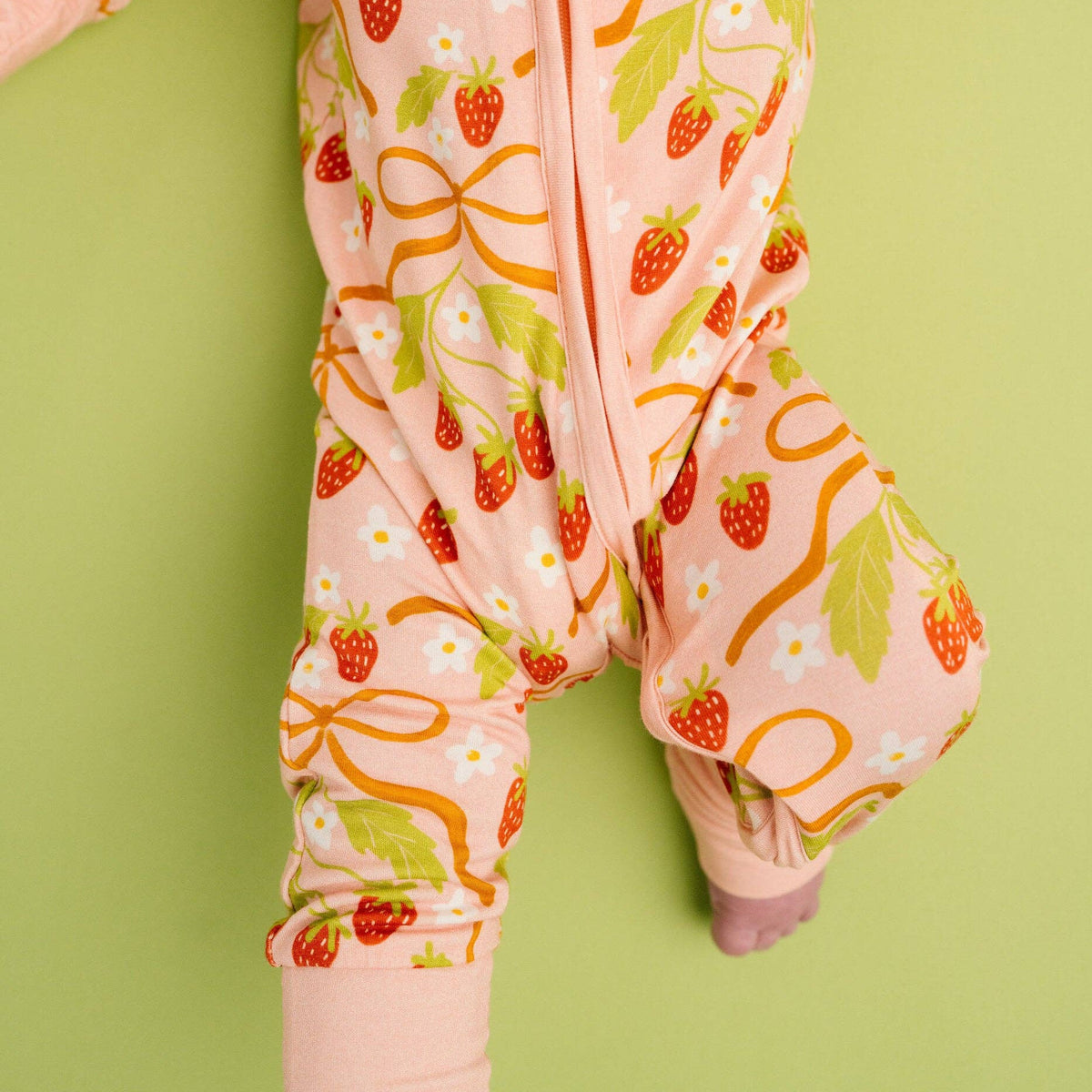 Sweet Strawberry Double Zip Bamboo Sleeper - Baby Dill