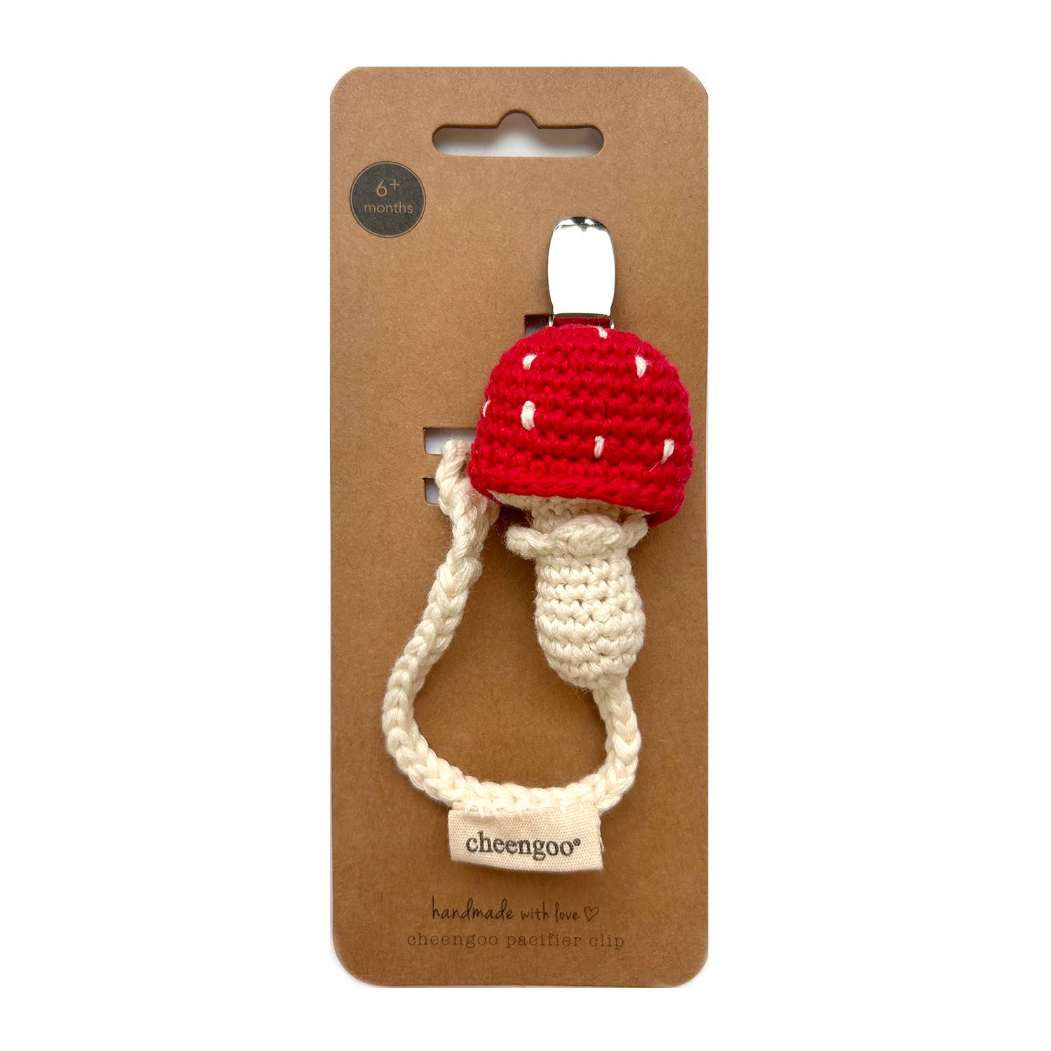 Toadstool Pacifier Clip - Baby Dill