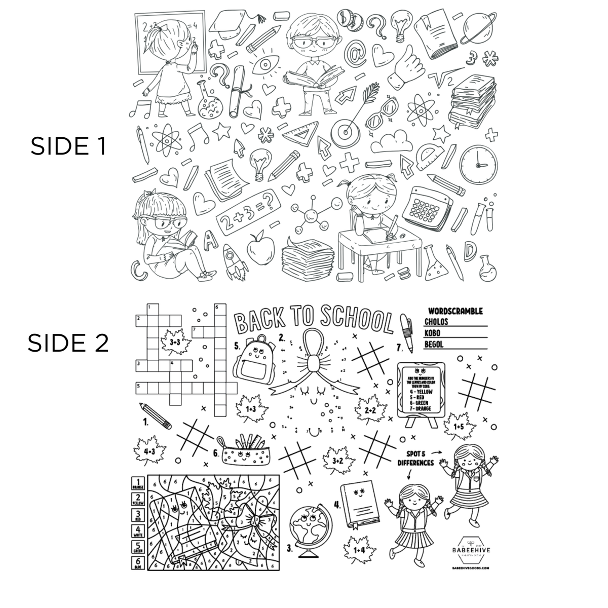 Silicone Reusable Coloring Placemat with Markers - Baby Dill