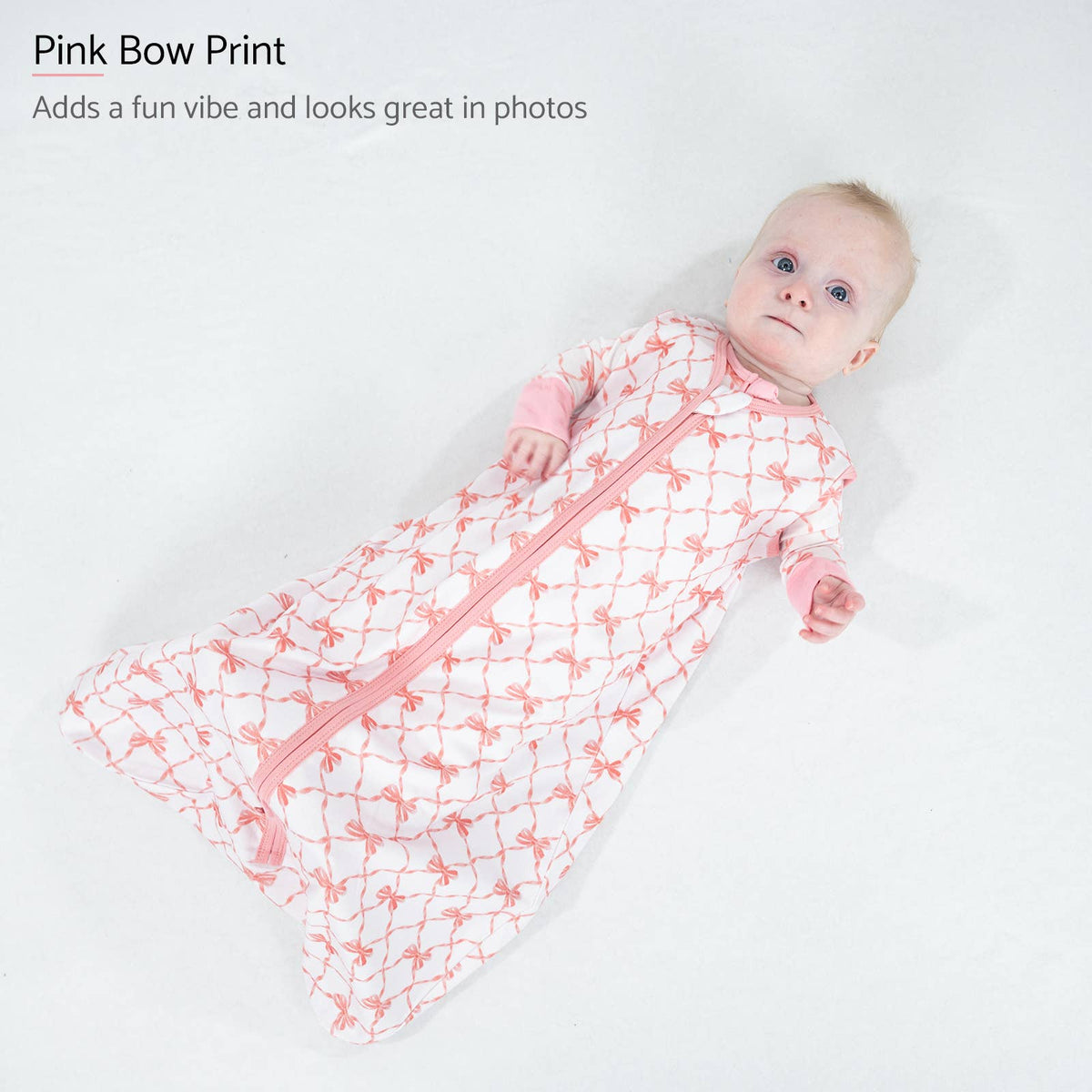 LollyBanks - Beautiful Bows Baby Girl Sleep Sack, 100% Organic Cotton - Baby Dill