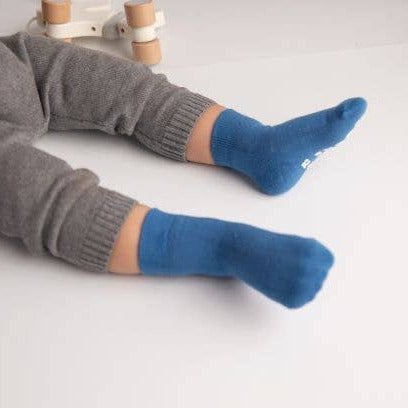 Colby - Non-Slip Baby Socks in Light Blue, Cobalt, Navy - Baby Dill