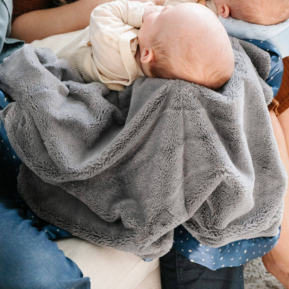 Satin Border Receiving Blanket - Baby Dill