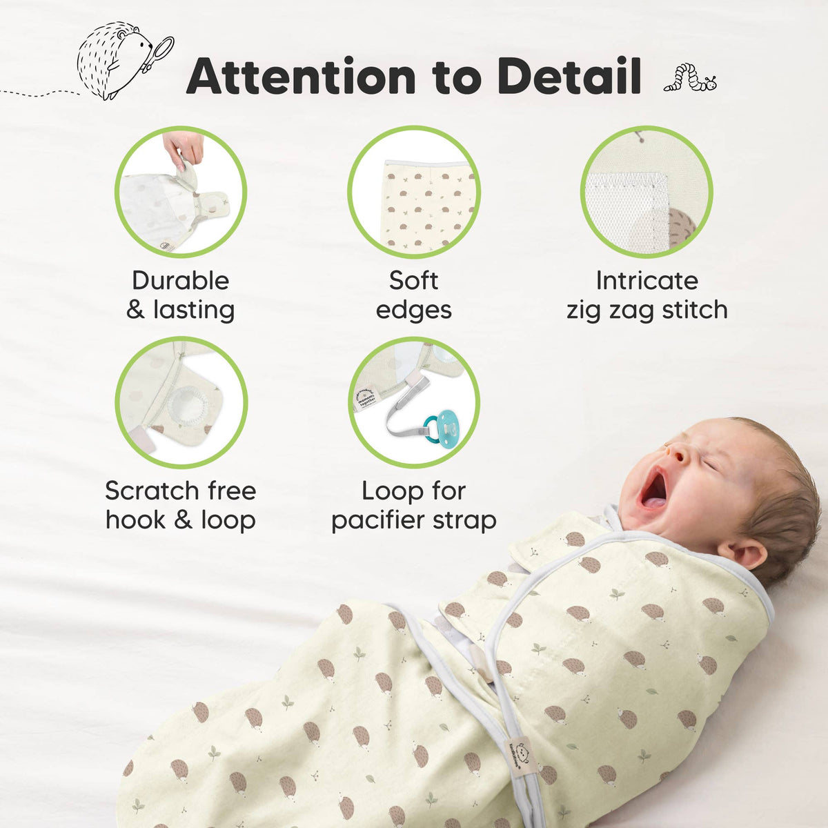 3pk Soothe Baby Swaddles 0-3 Months Sleep Sack for Newborns