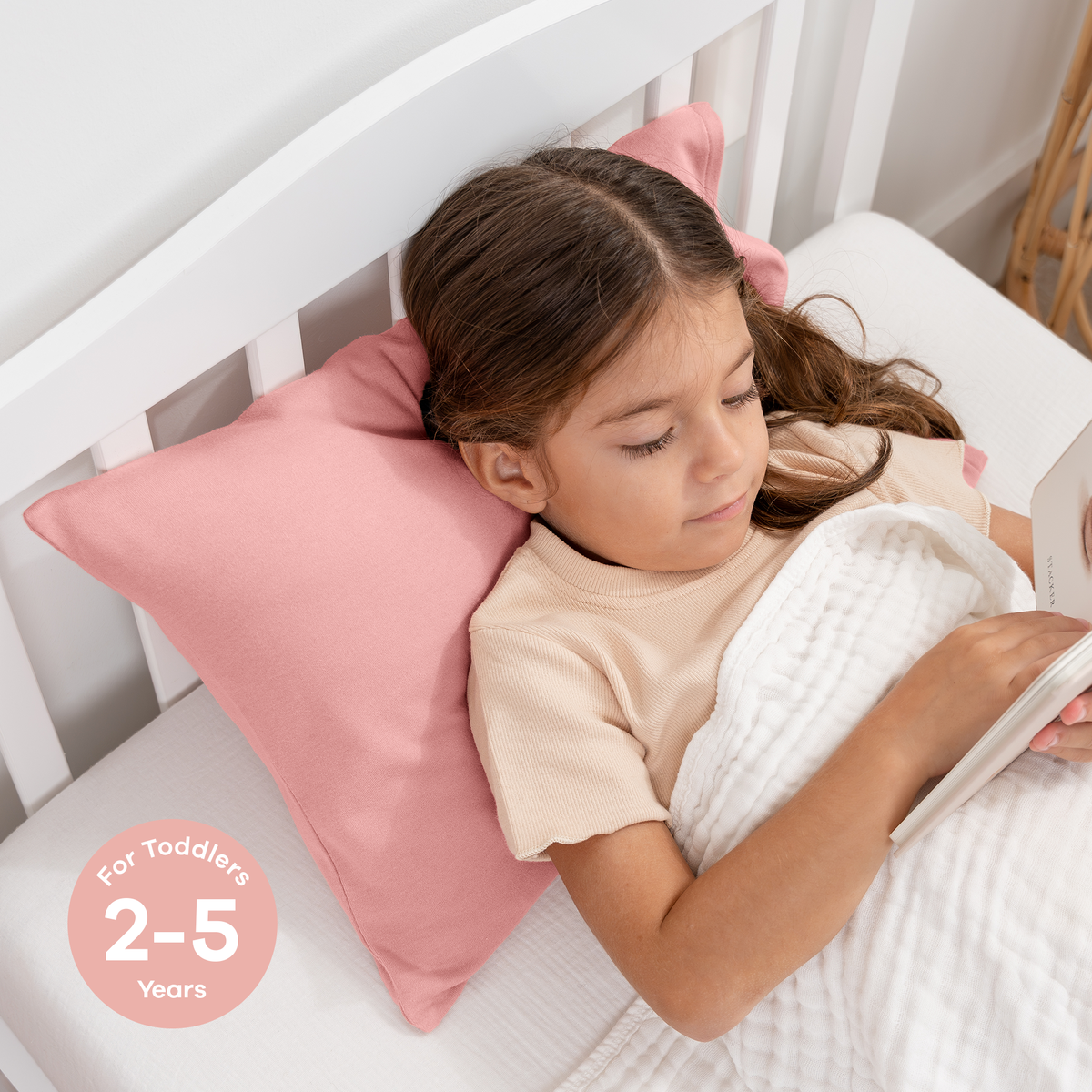 Toddler Pillow with Soft Cotton and Muslin Cotton Pillowcase