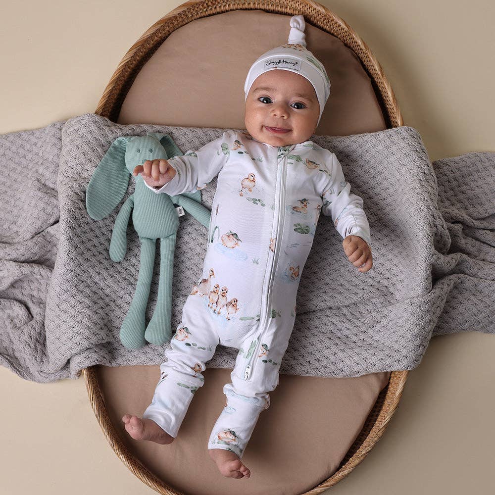 Duck Pond Organic Snugglesuit Convertible Romper - Baby Dill