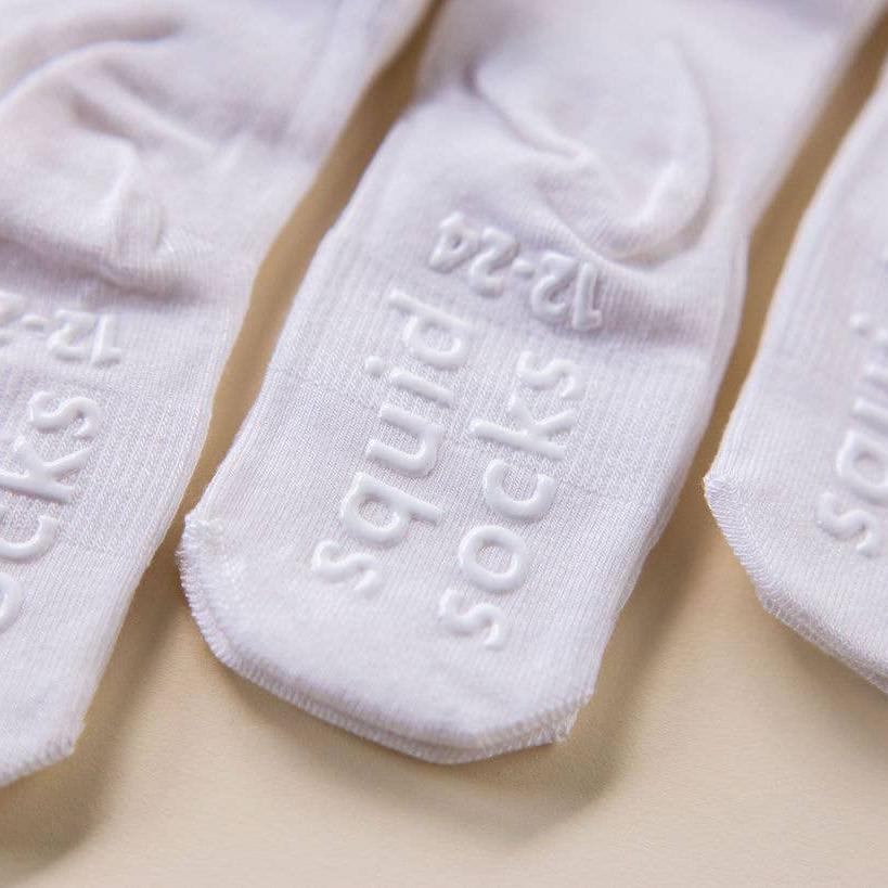 White Lace Non-Slip Silicone Grip Baby Socks