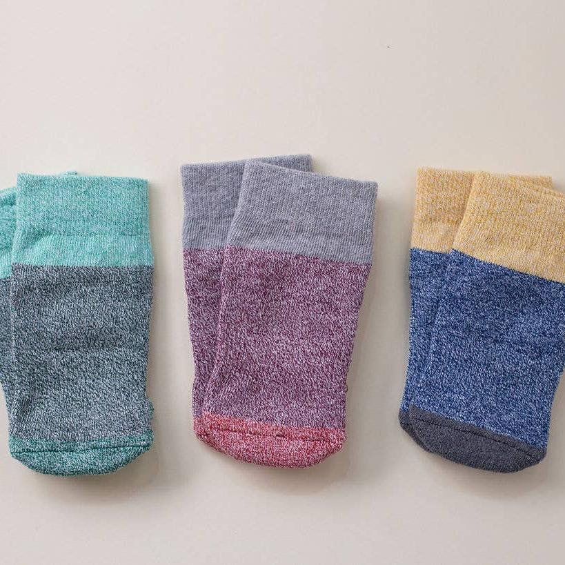 Chris - Non-Slip Baby Socks Blue, Purple, Navy Color Block