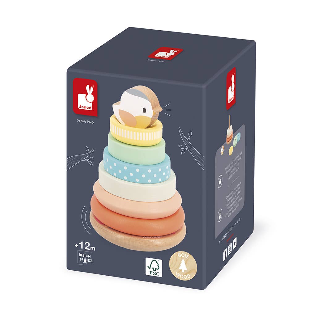 Wooden Birds Nest Stacker & Rocker Toy