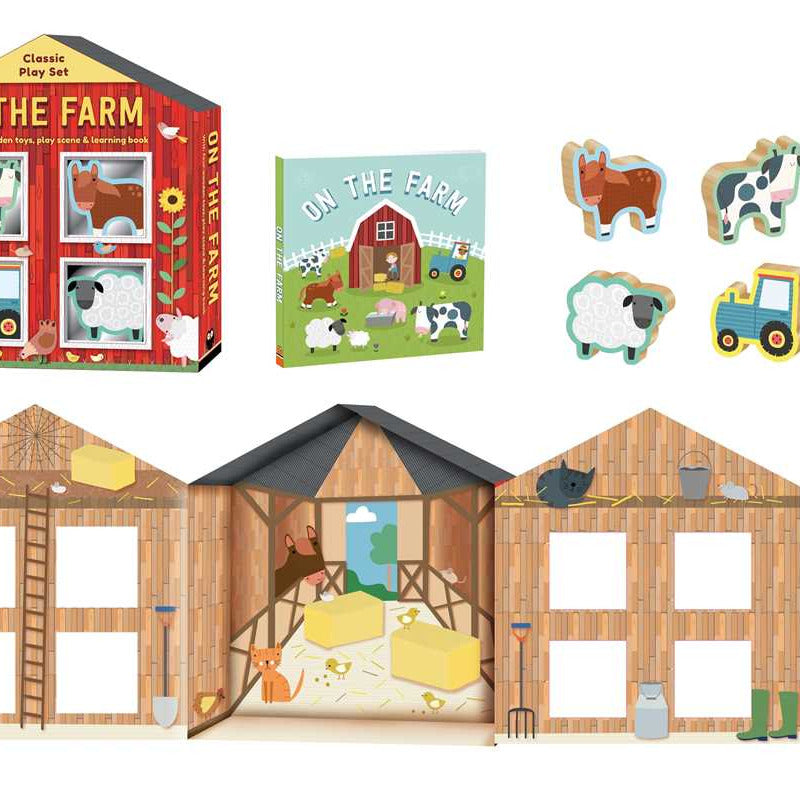 Simon & Schuster - On the Farm: Wooden Toy Play Set by IglooBooks - Baby Dill