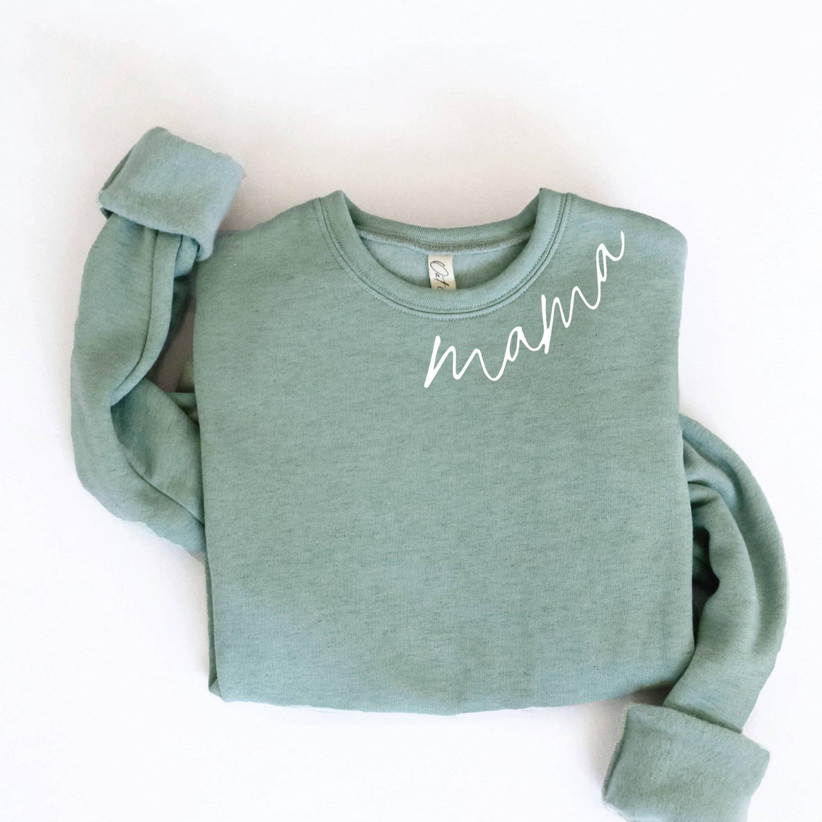 MAMA Collar Print Graphic Sweatshirt