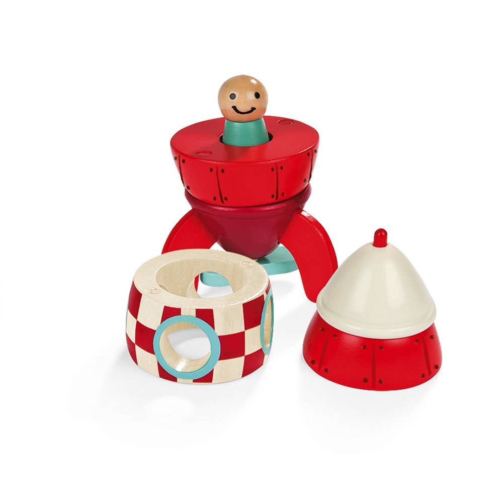 Wooden Small Magnetic Rocket Toy