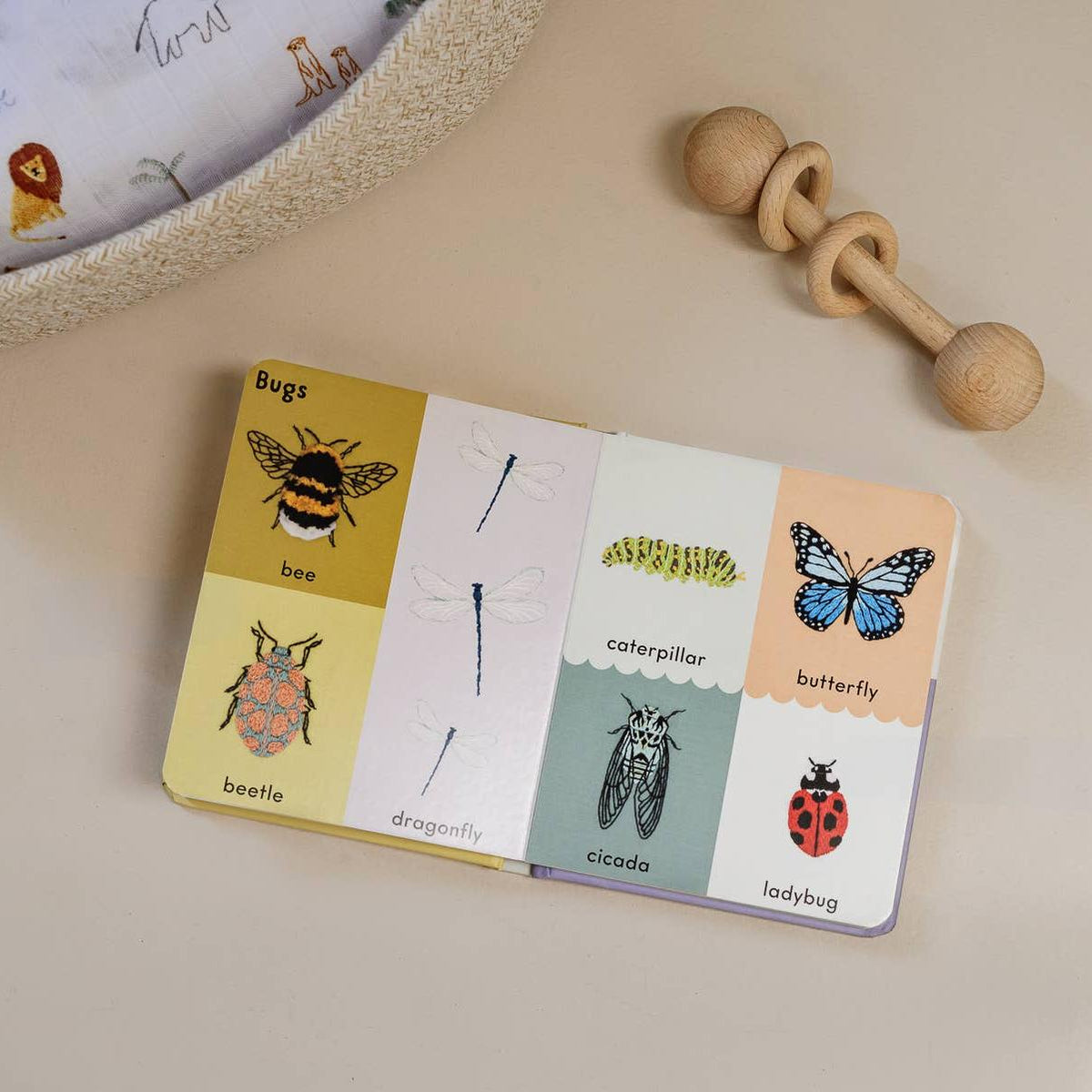 First Words Cute Embroidered Friends Board Book - Baby Dill