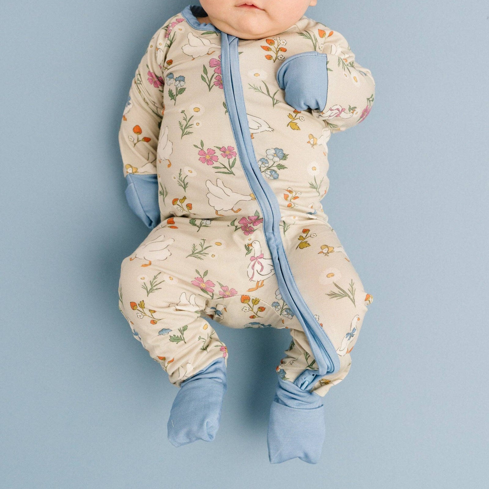 Little One Shop - Garden Goose Bamboo Sleeper - Baby Dill