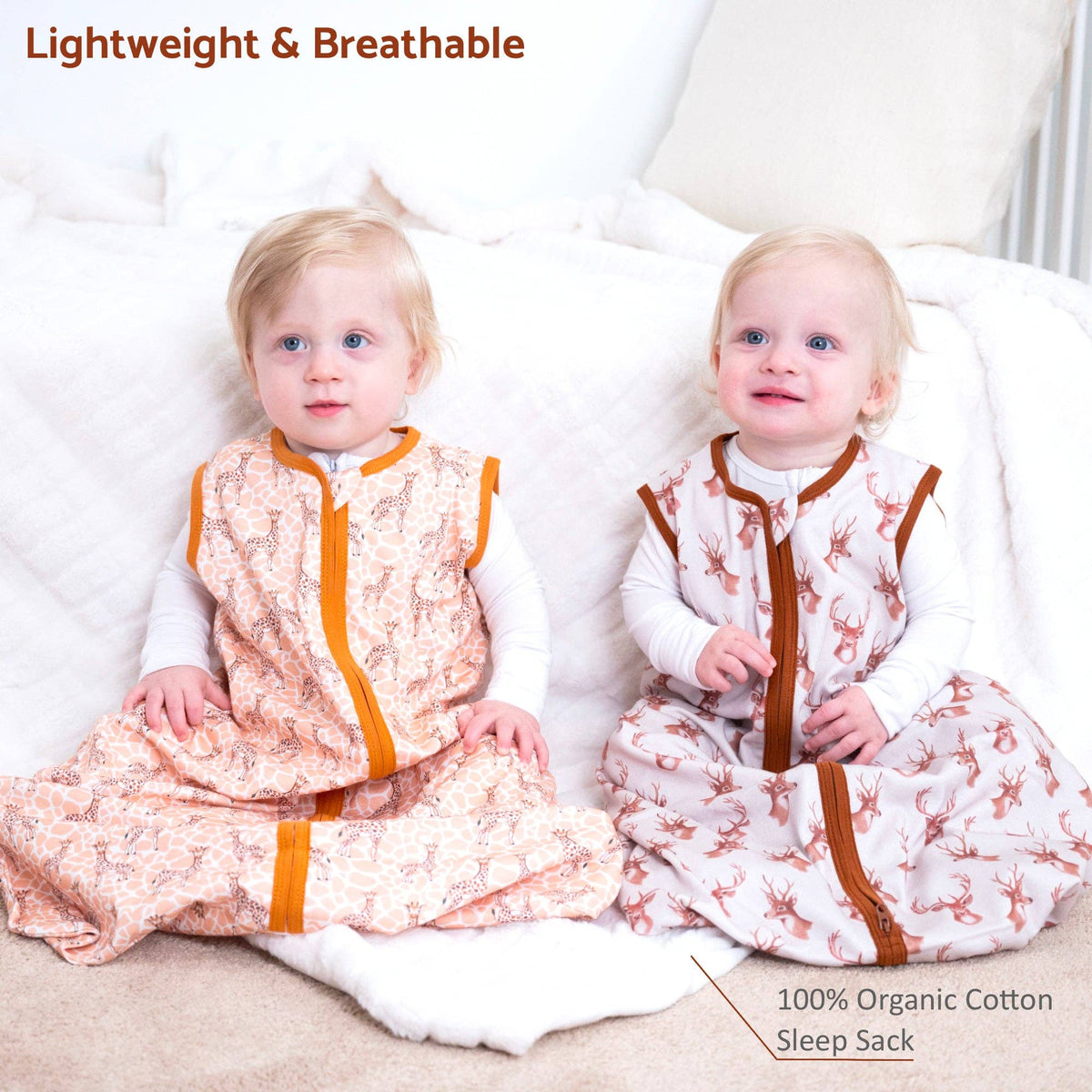 Organic Cotton Baby Sleep Sack 0.5 TOG Oh Deer