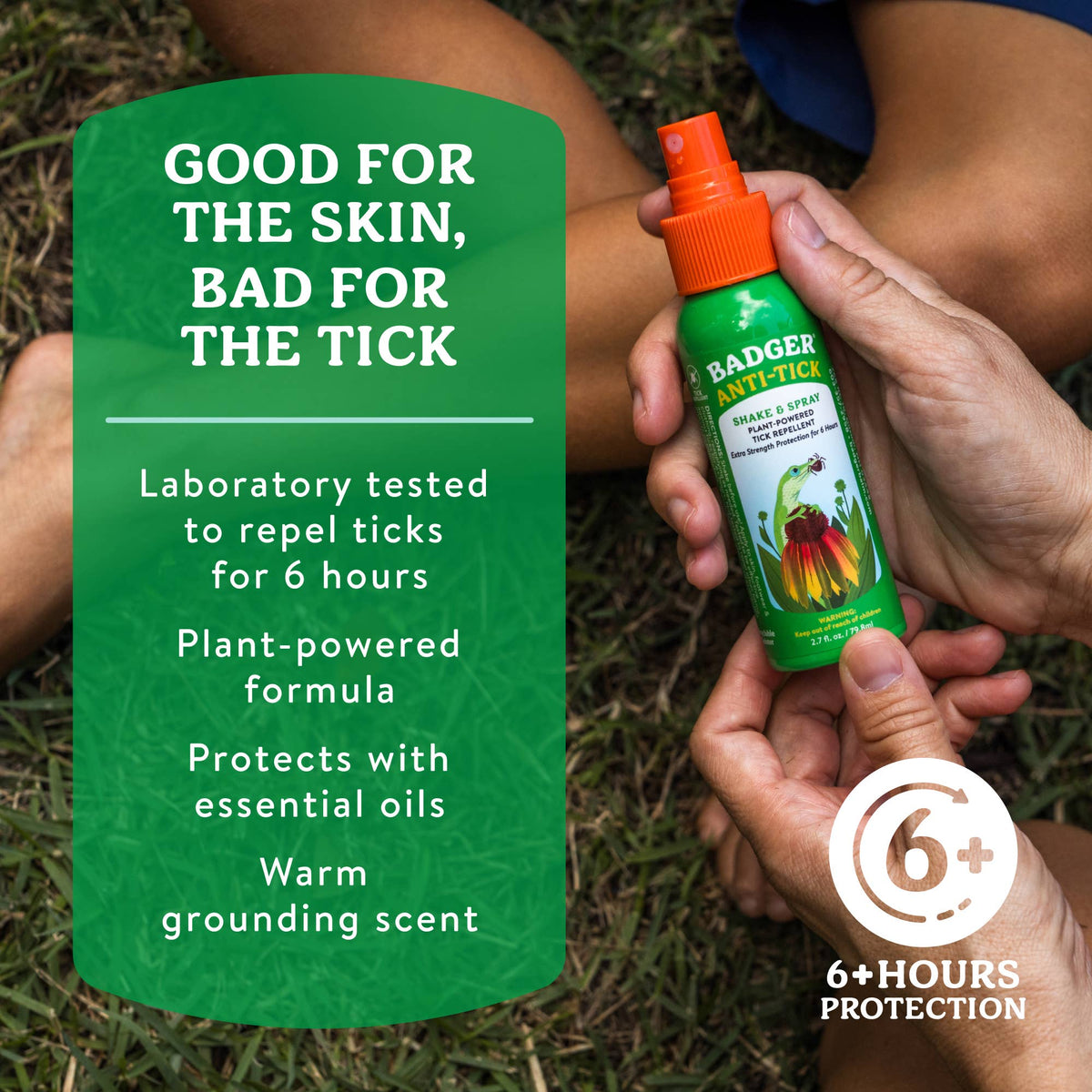 Badger Tick Spray, All Natural Tick Repellent, Deet-Free - Baby Dill