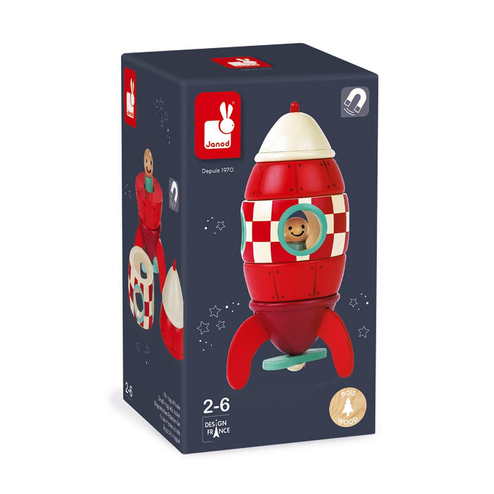 Wooden Small Magnetic Rocket Toy