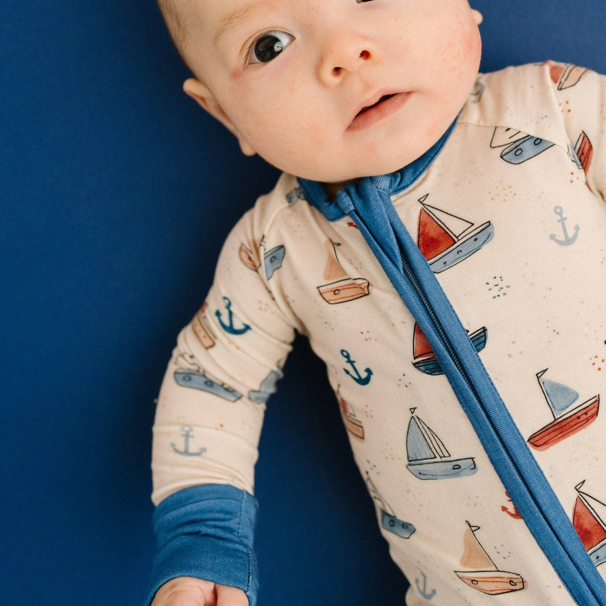 Little One Shop - Nautical Sail Bamboo Sleeper - Baby Dill