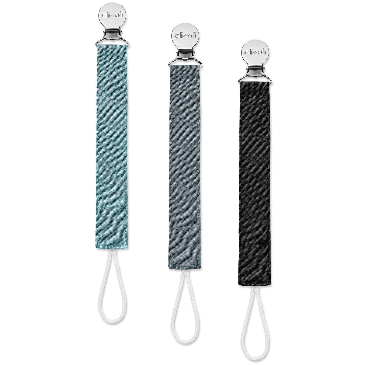 Linen Pacifier Clips (set of 3) - Baby Dill