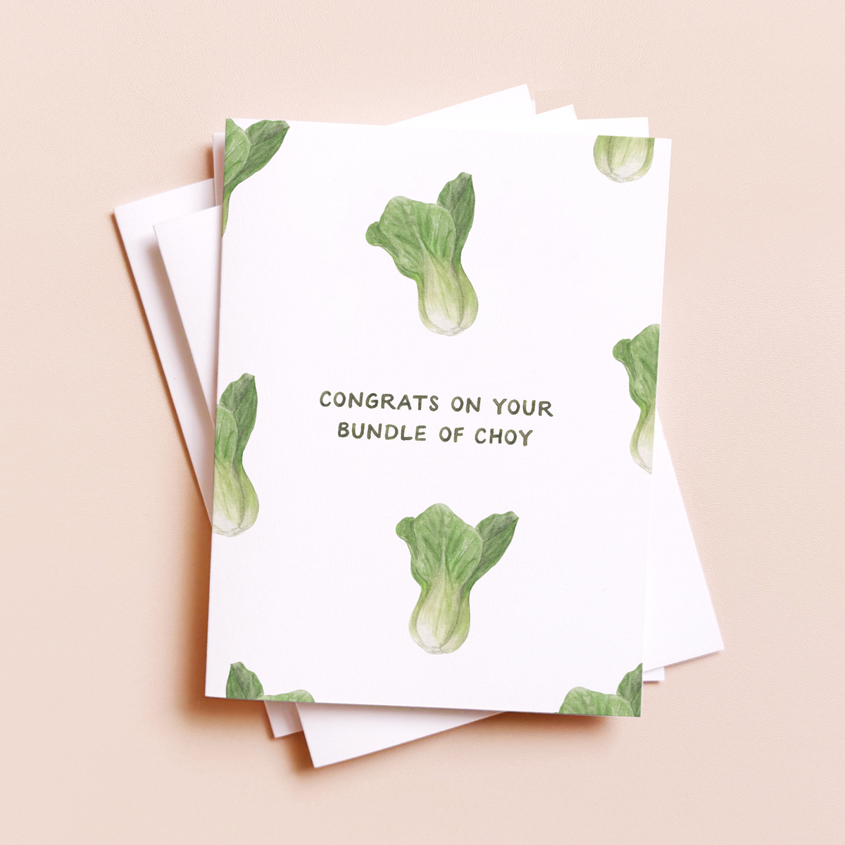 Amy Zhang - Bundle of Choy — Asian Food Pun Baby Card - Baby Dill